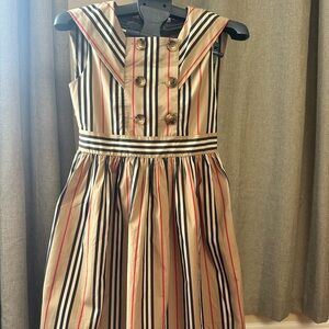 Burberry Black and Red Striped Kids Dress